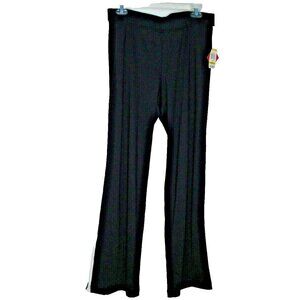 NEW Style & Co Sport Womens M Activewear Pants Venice Black White Stripe Flare